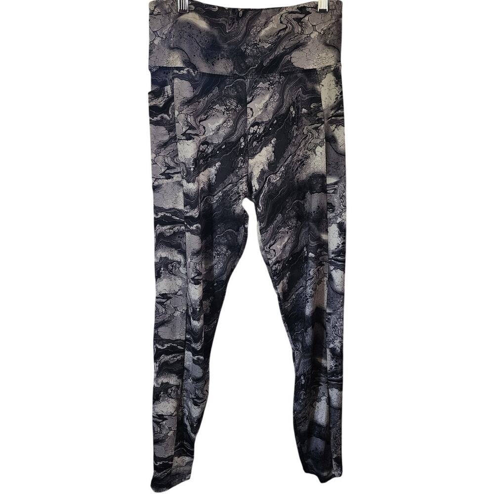 Zone Pro Side Pocket Workout Yoga Marbled Activewear Leggings Size Medium